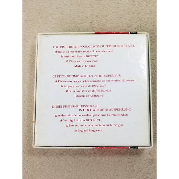 Christmas Pimpernel Coasters Tartan Holiday w/ Box Made England x6 Vtg - Picture 13 of 15